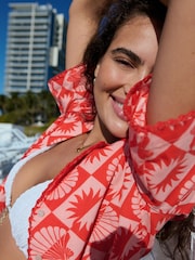 Red/Pink Summer Shirt With Linen - Image 3 of 12