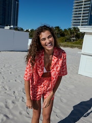 Red/Pink Summer Shirt With Linen - Image 4 of 12