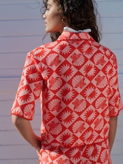 Red/Pink Summer Shirt With Linen - Image 8 of 12