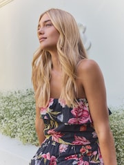 Black Ground 100% Cotton Bandeau Mini Skort Dress - Image 5 of 8