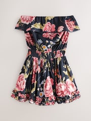 Black Ground 100% Cotton Bandeau Mini Skort Dress - Image 6 of 8