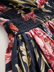 Black Ground 100% Cotton Bandeau Mini Skort Dress - Image 7 of 8