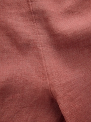 Rose Pink 100% Linen Wide Leg Romper - Image 6 of 7