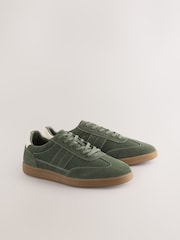 Khaki Green Suede Smart Casual Trainers - Image 3 of 6