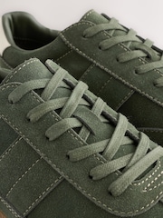 Khaki Green Suede Smart Casual Trainers - Image 5 of 6