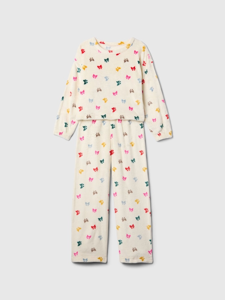 Gap Cream Bow Soft Touch Long Pyjamas (4-13yrs) - Image 1 of 3 Gap Cream Bow Soft Touch Long Pyjamas (4-13yrs) - Image 1 of 3
