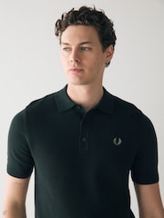 Fred Perry Waffle Knitted Polo Shirt - Image 4 of 6