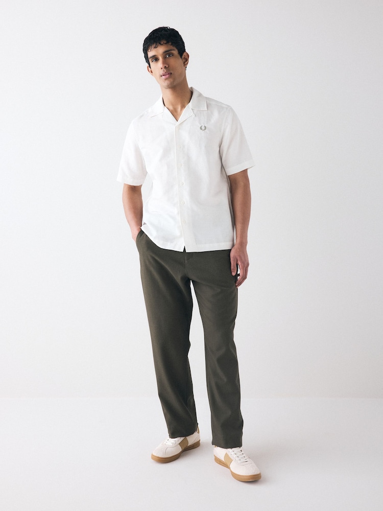 Fred Perry Linen Blend Revere Collar Shirt - Image 2 of 6