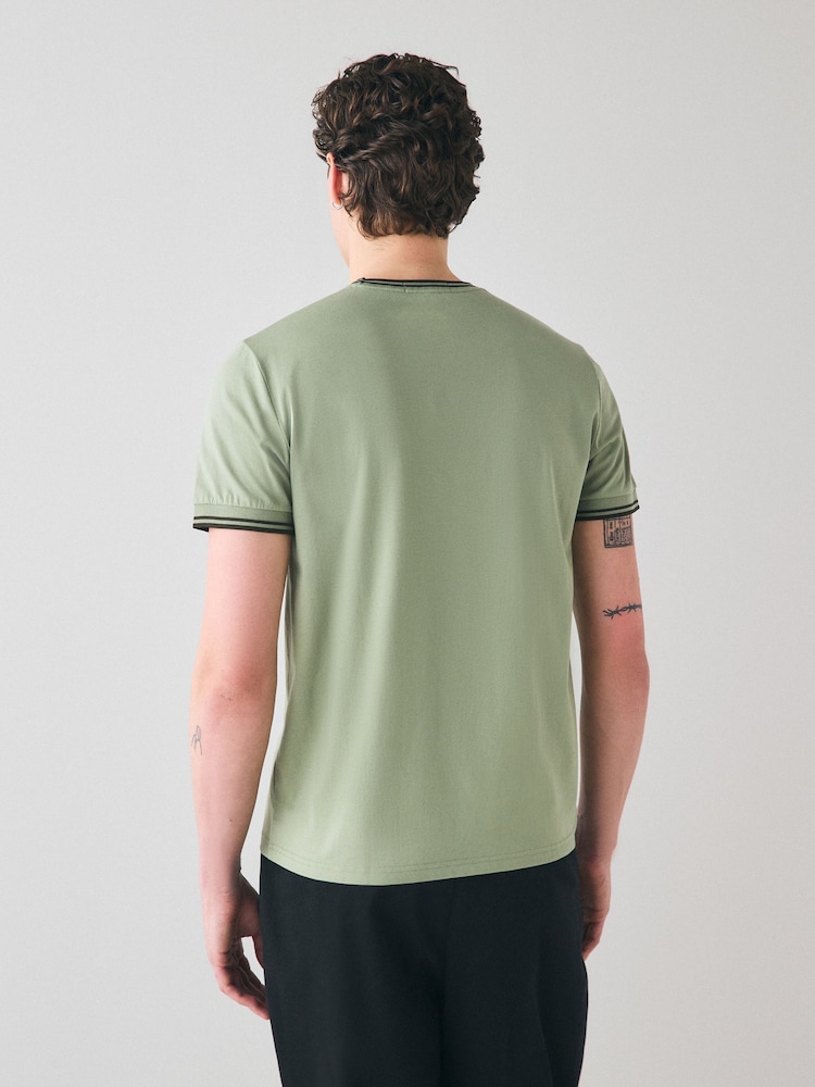 Buy Fred Perry Volt Green Fred Perry Twin Tipped Logo T-Shirt from