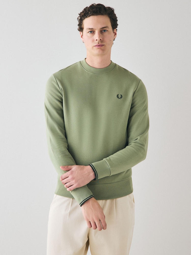 Зеленый - Свитшот с вырезом под горло Fred Perry - Image 1 of 6 Зеленый - Свитшот с вырезом под горло Fred Perry - Image 1 of 6