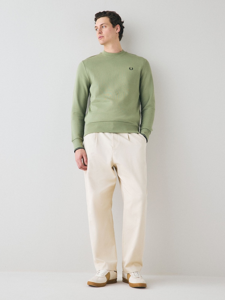 Verde - Pulover cu guler rotund Fred Perry - Image 3 of 6