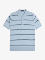 Fred Perry Striped Knitted Polo Shirt - Image 5 of 6