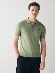 Fred Perry Cotton Knitted Polo Shirt - Image 1 of 6