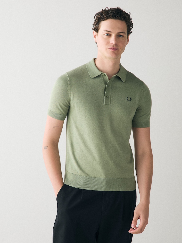 Fred Perry Cotton Knitted Polo Shirt - Image 1 of 6