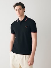 Темно-черный - Рубашка поло с контрастной отделкой Fred Perry - Image 1 of 7