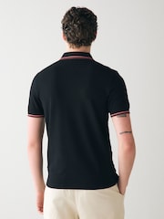 Темно-черный - Рубашка поло с контрастной отделкой Fred Perry - Image 3 of 7