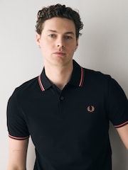 Темно-черный - Рубашка поло с контрастной отделкой Fred Perry - Image 4 of 7