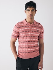 Fred Perry Striped Rib Knitted Polo shirt - Image 1 of 6