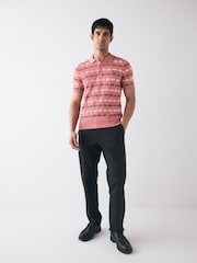 Fred Perry Striped Rib Knitted Polo shirt - Image 2 of 6