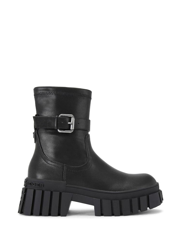 KG Kurt Geiger Tegan Sock Buckle Black Boots - Image 2 of 5