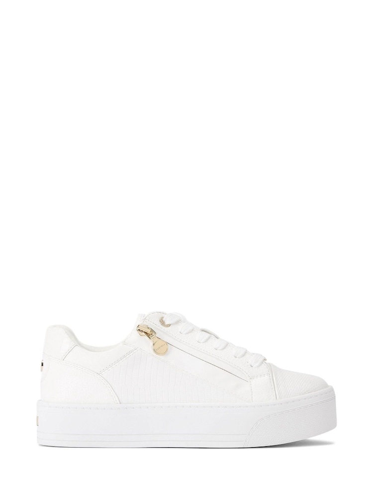 Carvela Statement Zip White Trainers - Image 2 of 6