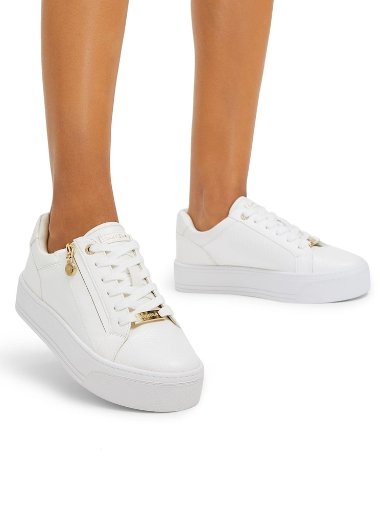 Carvela Statement Zip White Trainers - Image 6 of 6