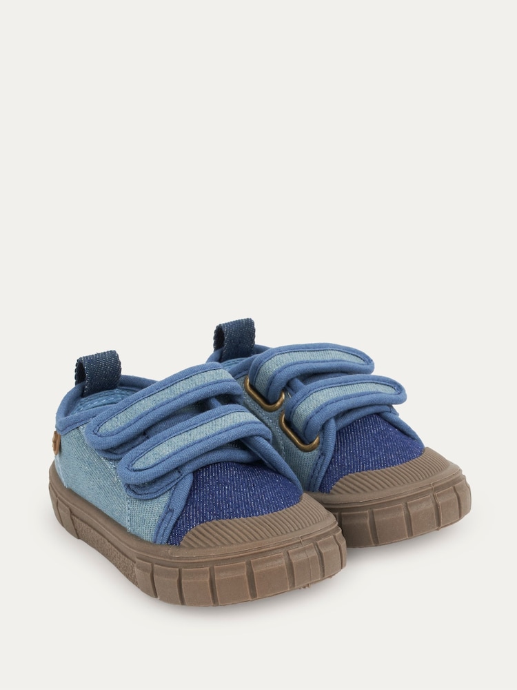 KIDLY Blue Denim Canvas Trainers - Image 2 of 4