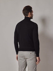 Hawes & Curtis Roll Neck Merino Black Jumper - Image 2 of 3