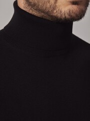 Hawes & Curtis Roll Neck Merino Black Jumper - Image 3 of 3