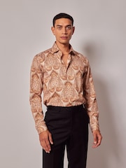 Hawes & Curtis Pink Royal Paisley 100% Cotton Shirt - Image 1 of 4