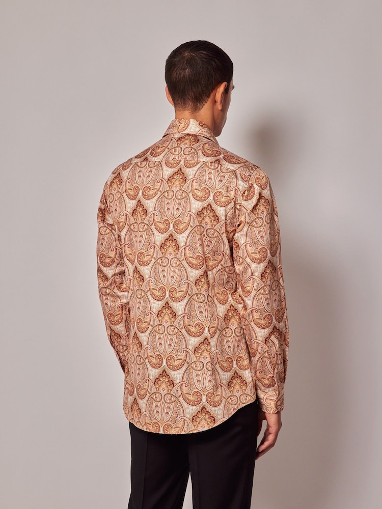 Hawes & Curtis Pink Royal Paisley 100% Cotton Shirt - Image 2 of 4