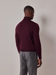 Hawes & Curtis Red Roll Neck Merino Jumper - Image 2 of 3