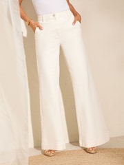Friends Like These Cream Smart Wide Leg Jeans - Image 2 of 5