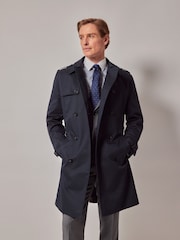 Hawes & Curtis Blue Trench Coat - Image 1 of 3