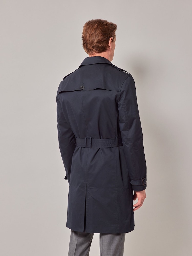 Hawes & Curtis Blue Trench Coat - Image 2 of 3