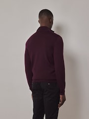 Hawes & Curtis Red Merino 1/2 Zip Jumper - Image 2 of 3
