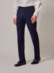 Pantalones de traje ajustados de sarga azul de Hawes & Curtis - Imagen 1 de 3