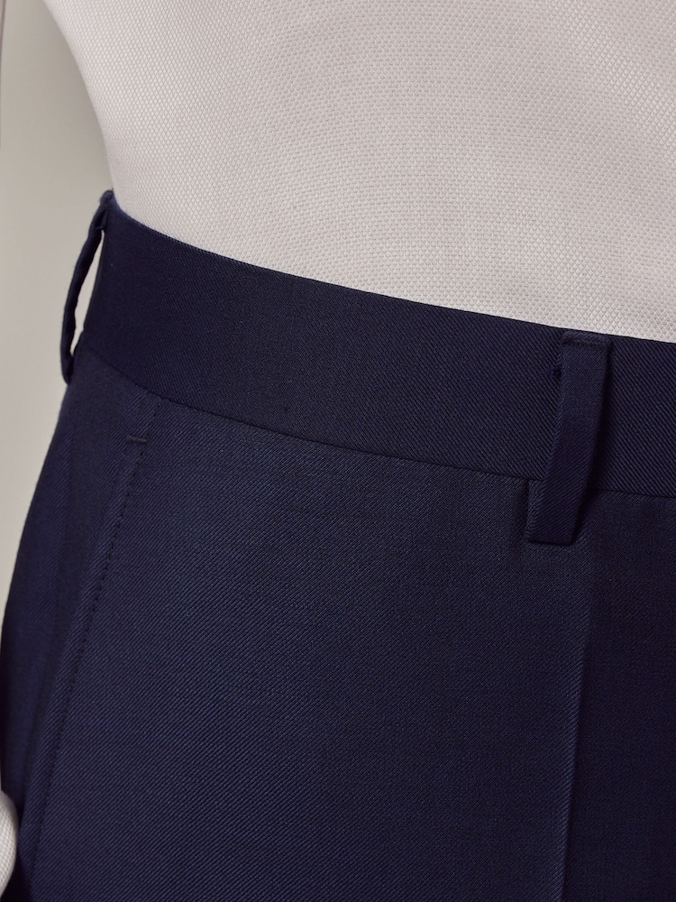 Pantalones de traje ajustados de sarga azul de Hawes & Curtis - Imagen 3 de 3