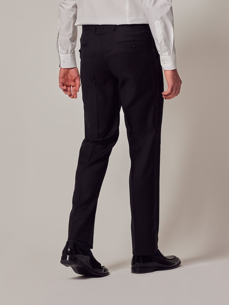 Hawes & Curtis Slim Dinner Black Suit Trousers With Belt Loops - Image 2 of 3 Hawes & Curtis Slim Dinner Black Suit Trousers With Belt Loops - Image 2 of 3