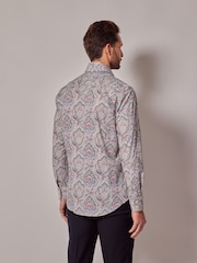Hawes & Curtis Red/Blue Louix Paisley 100% Cotton Shirt - Image 2 of 3