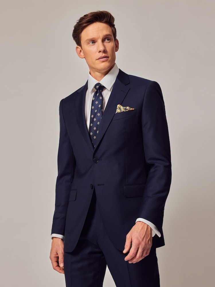 Hawes & Curtis Slim Blue Twill Suit Jacket - Image 1 of 3