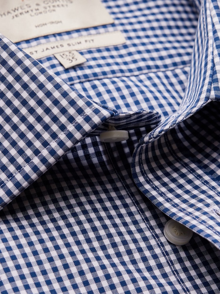 Hawes & Curtis Slim Fit Non Iron Gingham Check 100% Cotton Shirt - Image 3 of 3