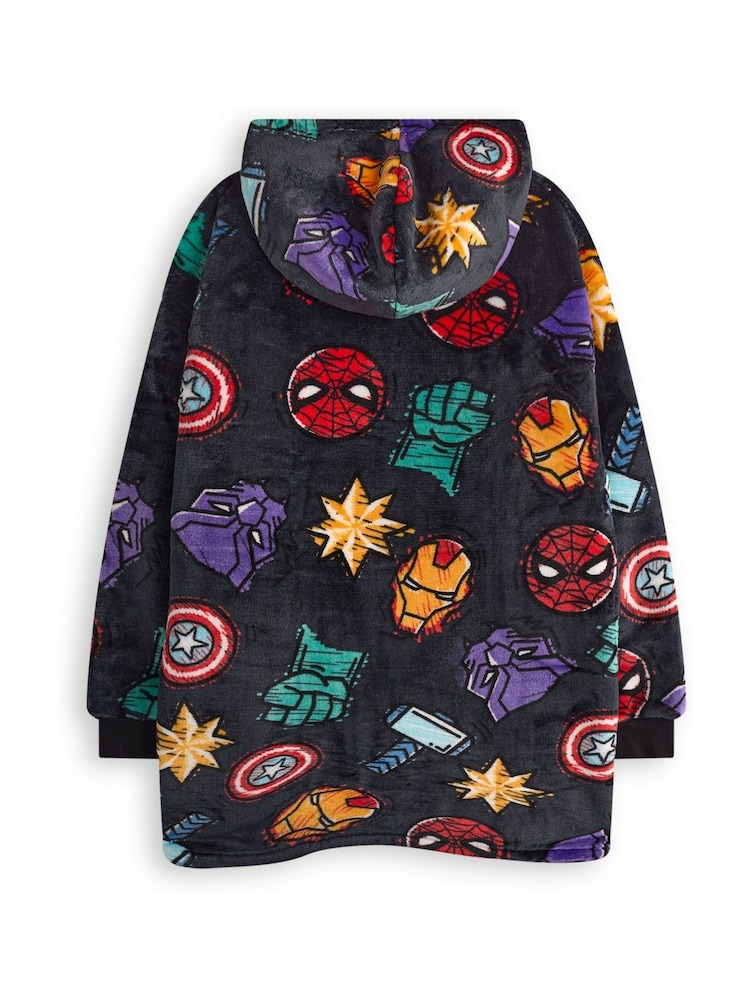 Vanilla Underground Black Boys Marvel Blanket Hoodie - Image 2 of 6