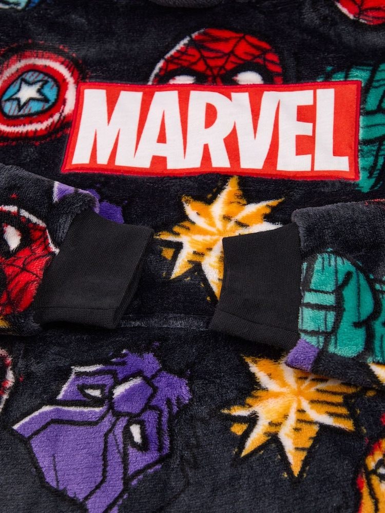 Vanilla Underground Black Boys Marvel Blanket Hoodie - Image 5 of 6