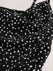 Black/White Cowl Neck Sheer Slip Dress - Image 10 of 10