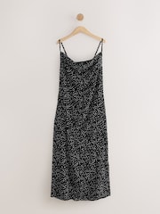 Black/White Cowl Neck Sheer Slip Dress - Image 8 of 10