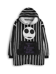Vanilla Underground Black Unisex Kids Disney Nightmare Before Christmas Blanket Hoodie - Image 1 of 6