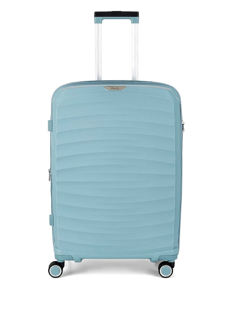Rock Luggage Medium Blue Sunwave Suitcase - Image 1 of 6