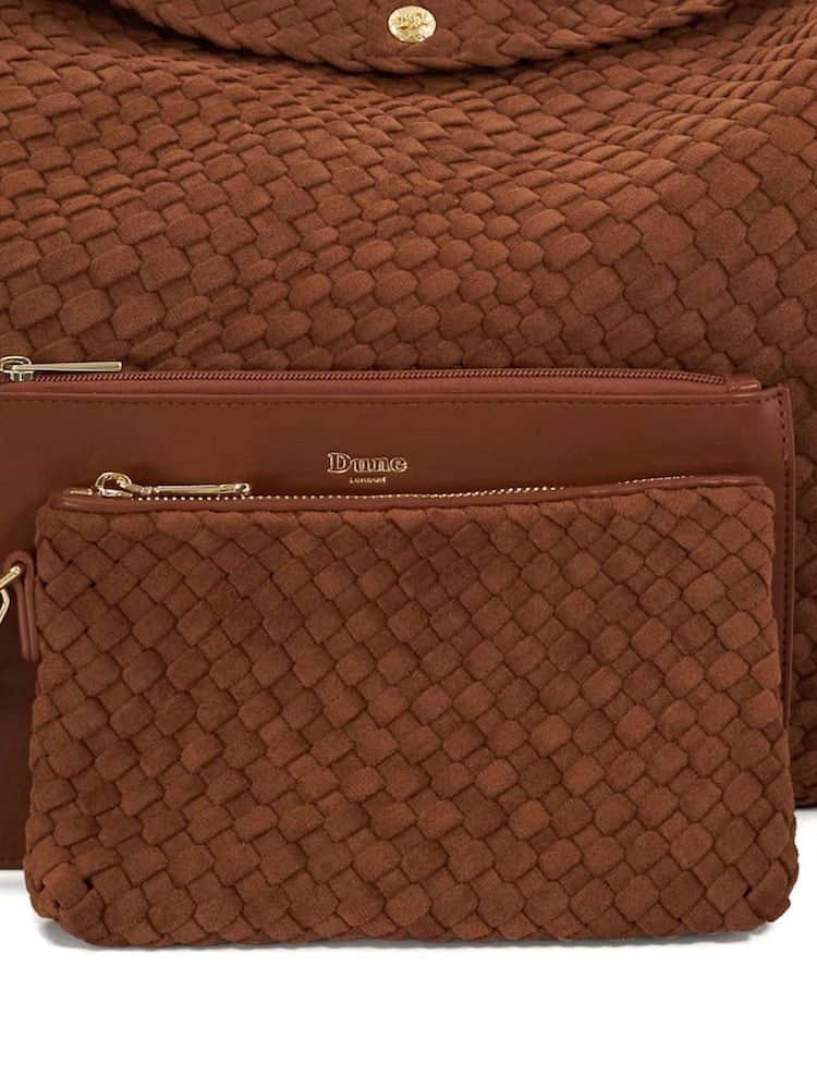 Dune London Brown Deliberate Xl Xl Woven Slouch Bag - Image 6 of 6