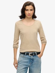 Superdry Fine Rib кругле декольте лонгслів Top - Image 1 of 3